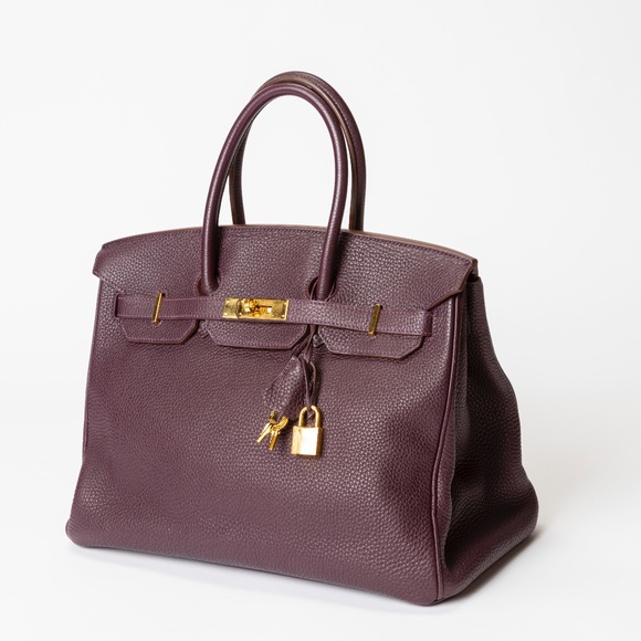 HERMES Raisin Togo Birkin 35cm Gold Hardware - Picture 11 of 11